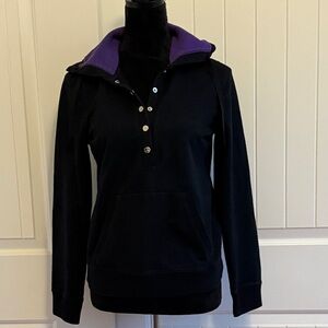 Ralph Lauren Black Hoodie with Purple Accents